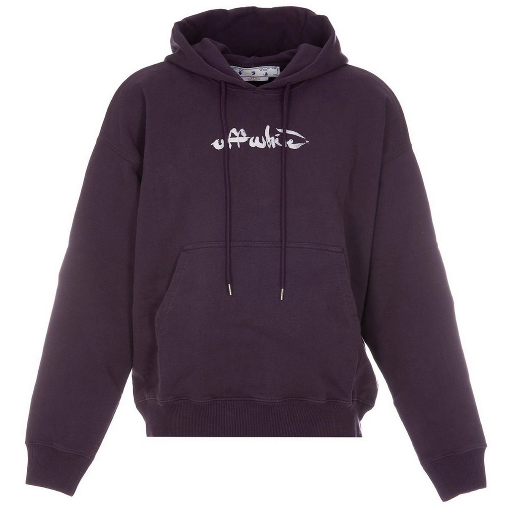 Off White Mens Paint Arrow Logo Purple Skate Fit Hoodie Cotton - Size Small
